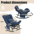 thumbnail image 5 of Homefun Rocking Chair with Thick Cushion Footrest,Indoor/outdoor Oversize Rocker Wicker Steel Chair(Blue), 5 of 6