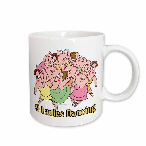 3drose, Nine Ladies Dancing, 11oz Mug