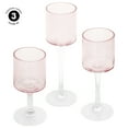 thumbnail image 4 of Koyal Wholesale Long Stem Glass Candle Holders, Set of 3 (Blush Pink), 4 of 5