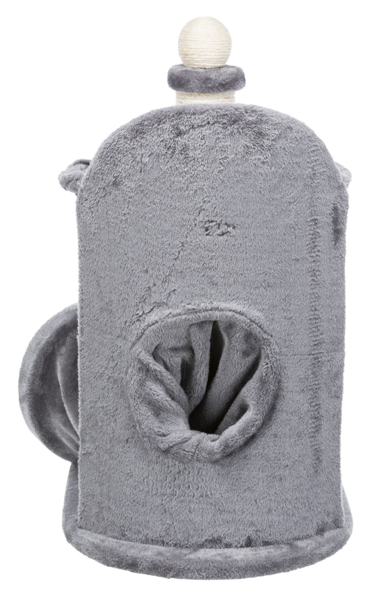 TRIXIE Baza Gandia Jute & Plush 2-Level 26.8" Cat Tree with Scratching Post & Hammock, Gray