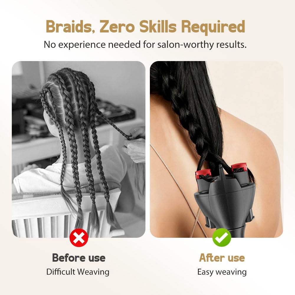 Automatic Hair Braider, Auto Smart DIY Hair Styling Tools, Electric Quick Twister and Braider Machine, Battery Powered for DIY Hair Tangling Styling