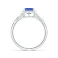 thumbnail image 2 of Angara Natural 1.5 Ct. Tanzanite with Diamond Halo Ring in 14K White Gold for Women (Ring Size: 11.5), 2 of 10
