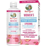 MaryRuth's | Women's Multivitamin Liposomal + Lustriva | Hair Growth, Healthy Skin | Vegan, Sugar Free | Peach Flavor | 15.22 fl oz