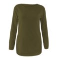 thumbnail image 3 of Frontwalk Ladies Sweater Winter Warm Pullover Long Sleeve Jumper Tops Work Cozy Sweaters Solid Color Army Green 3XL, 3 of 5