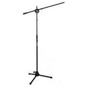 Audio2000'S AST4322B Floor Tripod Microphone Stand with a Slidable Boom and Capability of Holding Two Microphone Clips