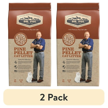 (2 pack) Dr. Pol Pine Pellet Cat Litter - 25lb Bag