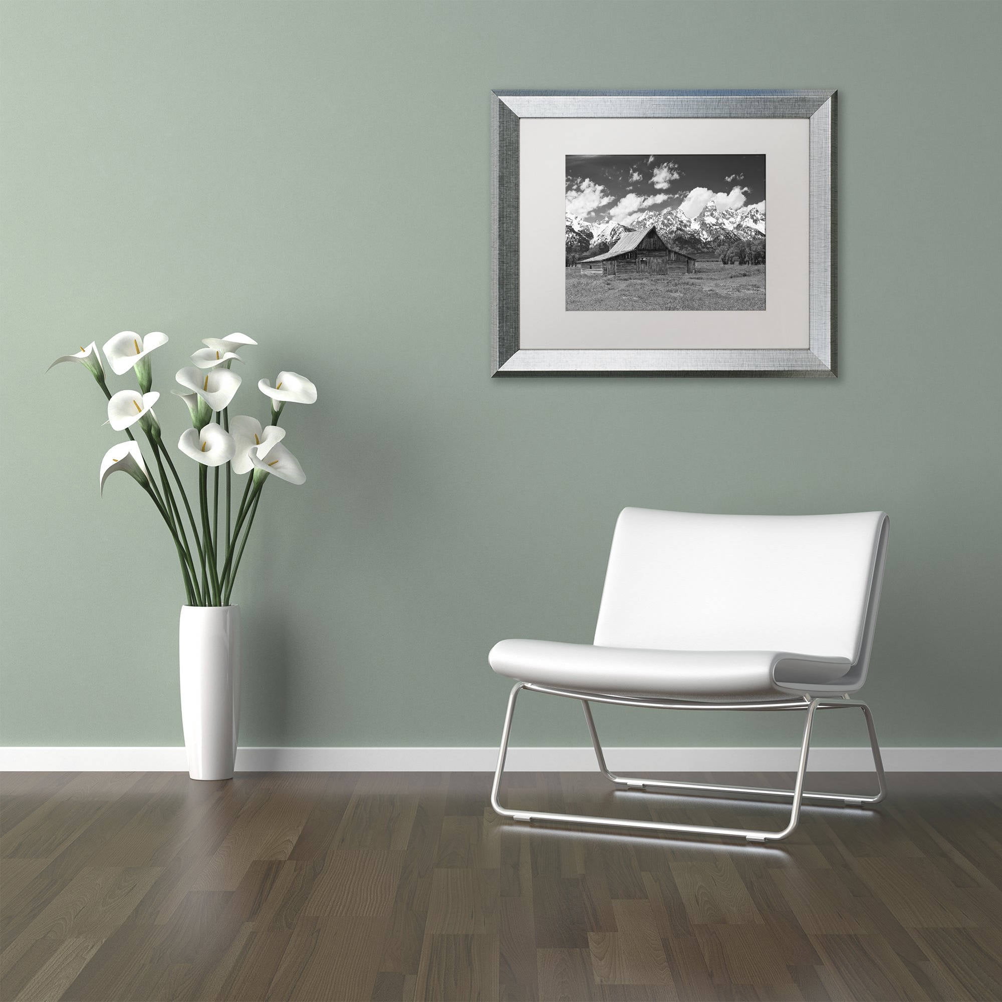 Trademark Fine Art "Thomas Moulton Barn" Canvas Art by Michael Blanchette Photography White Matte, Silver Frame
