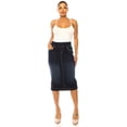thumbnail image 2 of Be-Girl Women's Denim Skirt size S to 5XL, Elastic Waistband,Contrast Stitching-SG-79225, 2 of 6
