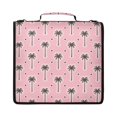 thumbnail image 2 of Pink-lacepalm Printed Zipper Binder with Handle&Shoulder Strap 2 inch 3 Ring 500+300 Sheet Capacity File Folder Organizer, 2 of 8