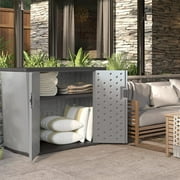 Suncast Backyard Oasis 130 Gallon Outdoor Storage Basic Unit, Dove Gray