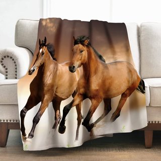 Cowboys Gifts for Women,Horse Fleece Blanket Farm Animals Blanket Cowboy  Boots for Men,Wild Animal Wildlife Western Throw Blanket 40x50,Retro  Cowboy