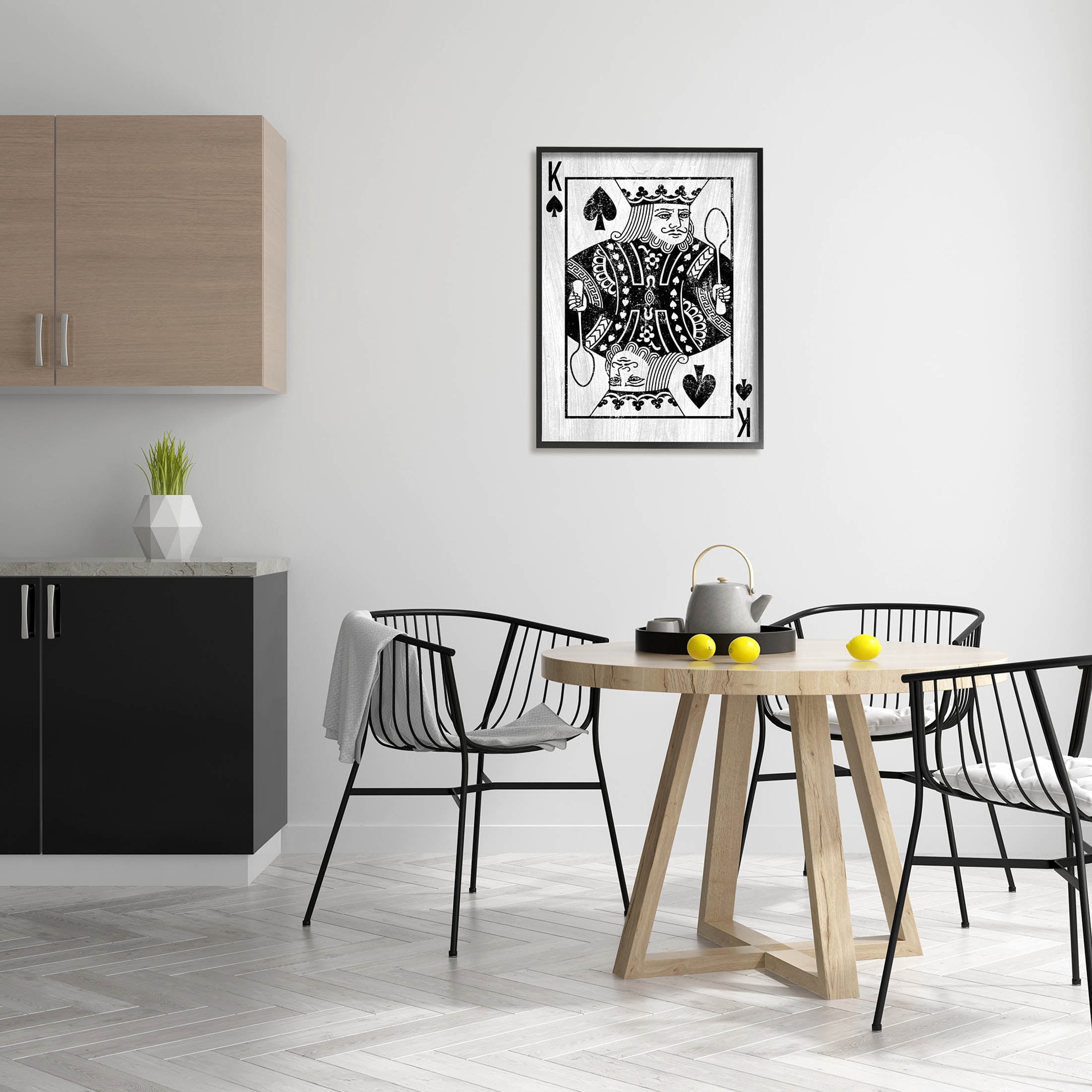 Stupell Industries King Spade Card Deck Symbol Graphic Art Black Framed Art Print Wall Art, Design by Lil' Rue