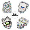 thumbnail image 5 of FORMRS Mini Backpack Purse for Women Travel Daypack Casual Shoulder Bag, Blue Doodle Pattern, 5 of 7