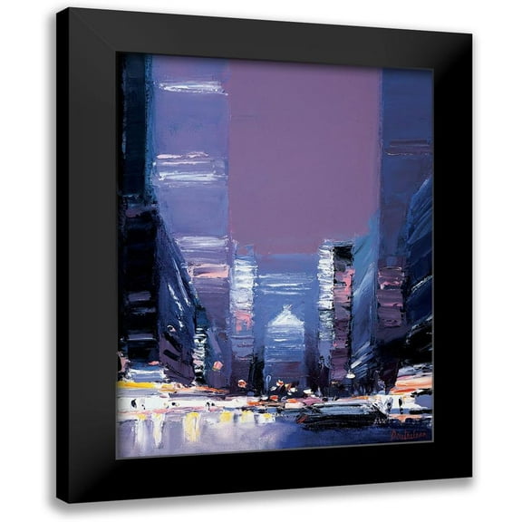 Doutreleau 12x14 Black Modern Framed Museum Art Print Titled - New York La nuit