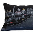 thumbnail image 5 of 35" Black and White Paris Nighttime Skyline Standard Lumbar Decorative Pillow, 5 of 6