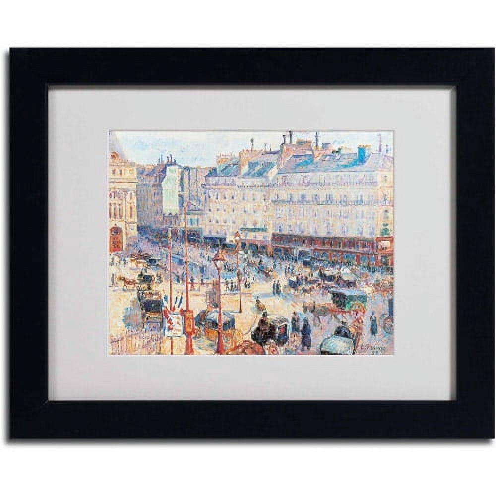 Trademark Fine Art "Place du Havre 1893" Canvas Art by Camille Pissarro, Black Frame