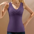thumbnail image 4 of DuoJiaJ Womens Cotton Thermal Lined Underwear Tank Top Warm Base Layer Vest Purple L, 4 of 5