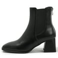 thumbnail image 2 of DADAWEN Women's Chelsea Boots Low Heel Chunky Fashion Ankle Boots Black 6 US, 2 of 5
