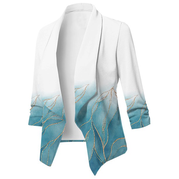 Puntoco Chaqueta Ligera Informal para Mujer Chaqueta De Manga Larga con Solapa Frontal Abierta Trajes Chaquetas De Oficina De Trabajo Blazer para Diario/Trabajo Puntoco Puntoco-1