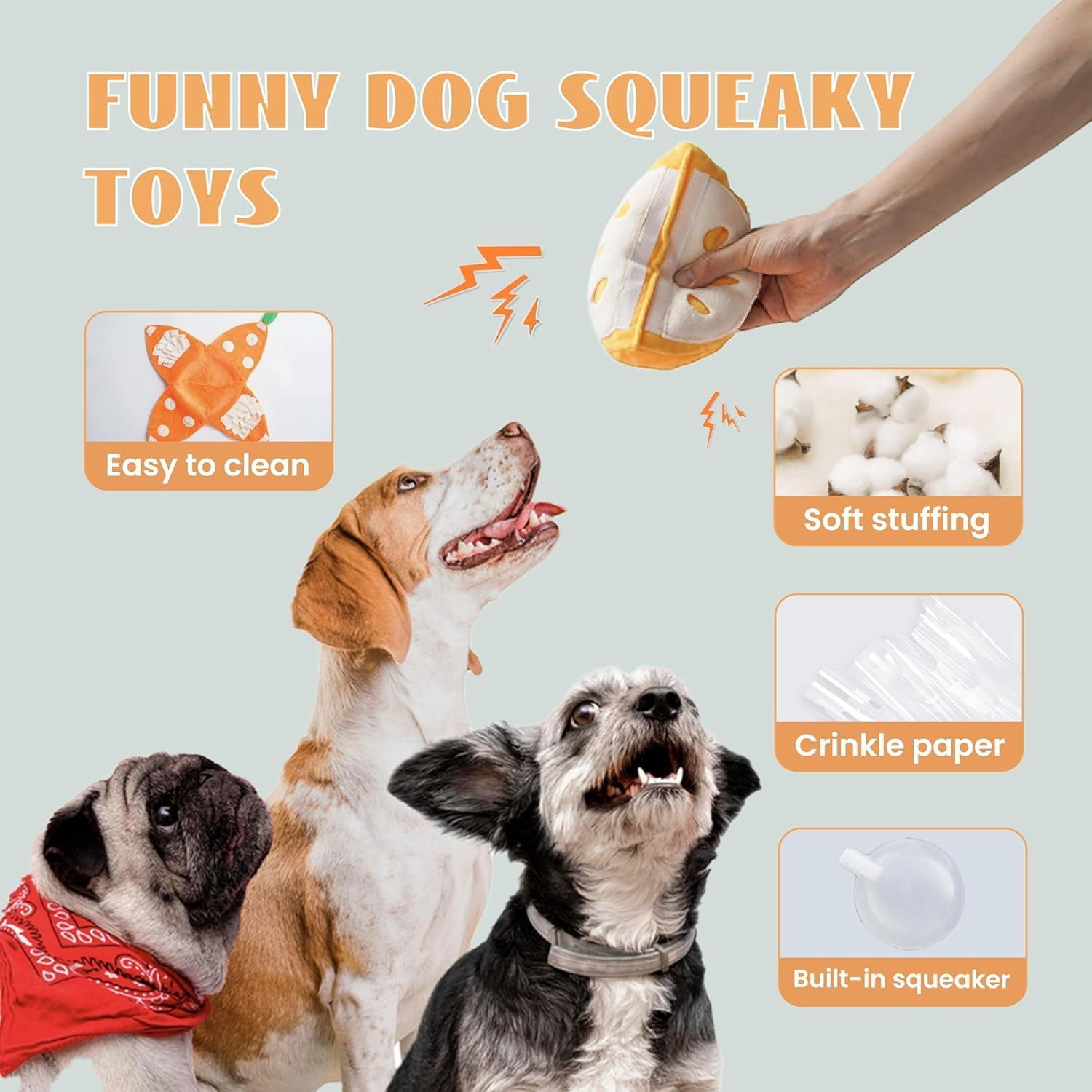 Snuffle & Puzzle Dog Toy with Squeaker and Crinkle - Interactive Watermelon Snuffle Mat Toy for Small to Medium Dogs, Mental Stimulation Enrichment(XX)