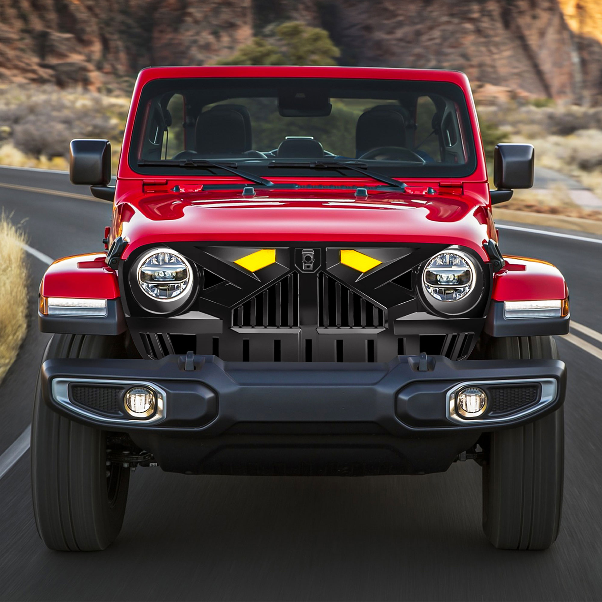 AMERICAN MODIFIED Grille for 2018-2023 Jeep Wrangler JL & Gladiator JT w/Cam