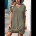 thumbnail image 3 of Vestido Informal con Cuello en V y Protección Solar, Color Verde , Talla M, 3 of 6