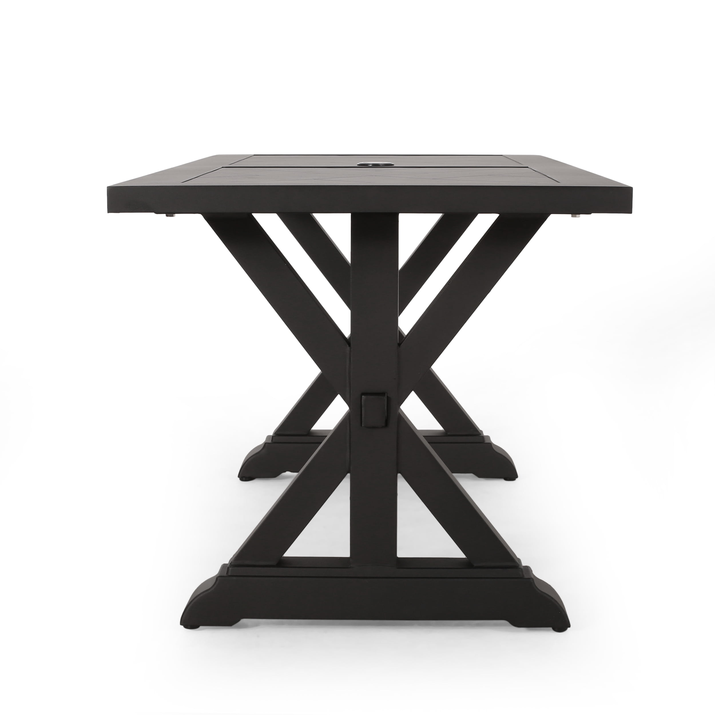 Noble House Wasco Aluminum Outdoor Dining Table, Antique Black