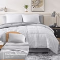 thumbnail image 4 of Casa Platino Queen Comforter Set 7 Piece Pre-Washed, Soft & Cozy Brushed Microfiber Queen Size Bed Set in a Bed with Comforter, Flat Sheet, Fitted Sheet, 2 Pillowcases & 2 Shams - White Base Grey Dot, 4 of 8