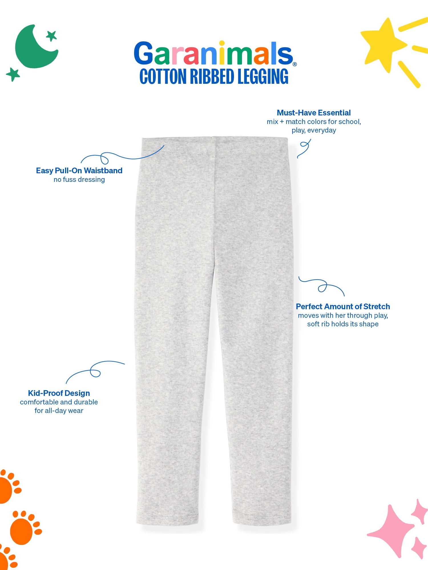 Garanimals Newborn, Baby & Toddler Girl Cotton Pull-on Leggings, Sizes 0M–6T, Single & 3-pack