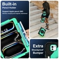 thumbnail image 5 of for iPad Pro 11" 2024 M4 5th Geneartion A2836/A2837/A3006 with Pencil Holder/360° Rotating Kickstand/Grip Handle/Shoulder Strap Kids Girls Heavy Duty Protective 3-Layers Cover, Black+Mint, 5 of 8