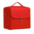 thumbnail image 2 of Bolsa de maquillaje de viaje Bolsa de cosméticos a prueba de agua Caja de maquillaje duradera portátil Estuche para cepillos para el cabello, esmalte Rojo, 2 of 8
