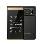 Gold M1+ LED Light Dual Display Global Version 4G Flip Mobile 2 SIM Cards CellPhone Big Keyboard Loud Voice Elderly Celluar