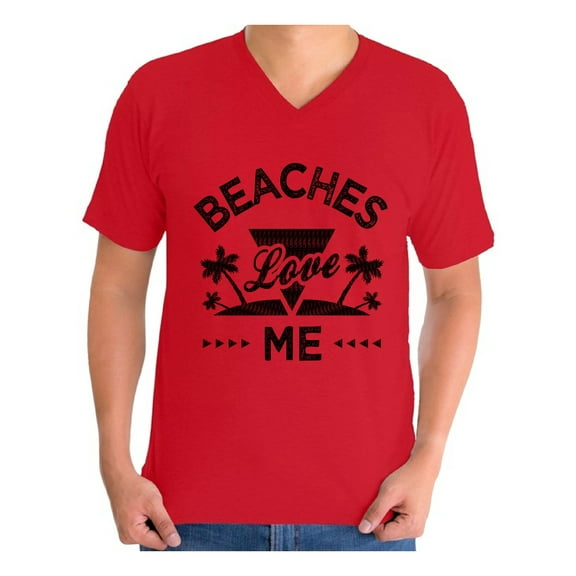 Awkward Styles Beaches Love Me V Neck Shirt for Men Beach T Shirts Beach Outfit Summer Shirt Vacation Tshirt Vacay Vibes Shirt Beach Vibes T Shirt Summer Vacation Tshirt Summer Beach T-Shirt for Men