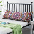 thumbnail image 2 of Mandala Long Body Pillow Cover – Soft & Breathable Meditation Fabric, Hidden Zipper, 20"x54", Psychedelic Trippy Print – Gift for Side Sleepers, Pregnancy, Zen Home Decor, 2 of 7