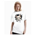 thumbnail image 1 of Chic Valentine's Day Heart & Animal Print T-Shirt for Women - Casual Short Sleeve, Crew Neck Top, Soft Polyester, Machine Washable Tee For Adult, Men, Women, Teen, Teenager, Adolescent, Youth, 1 of 7