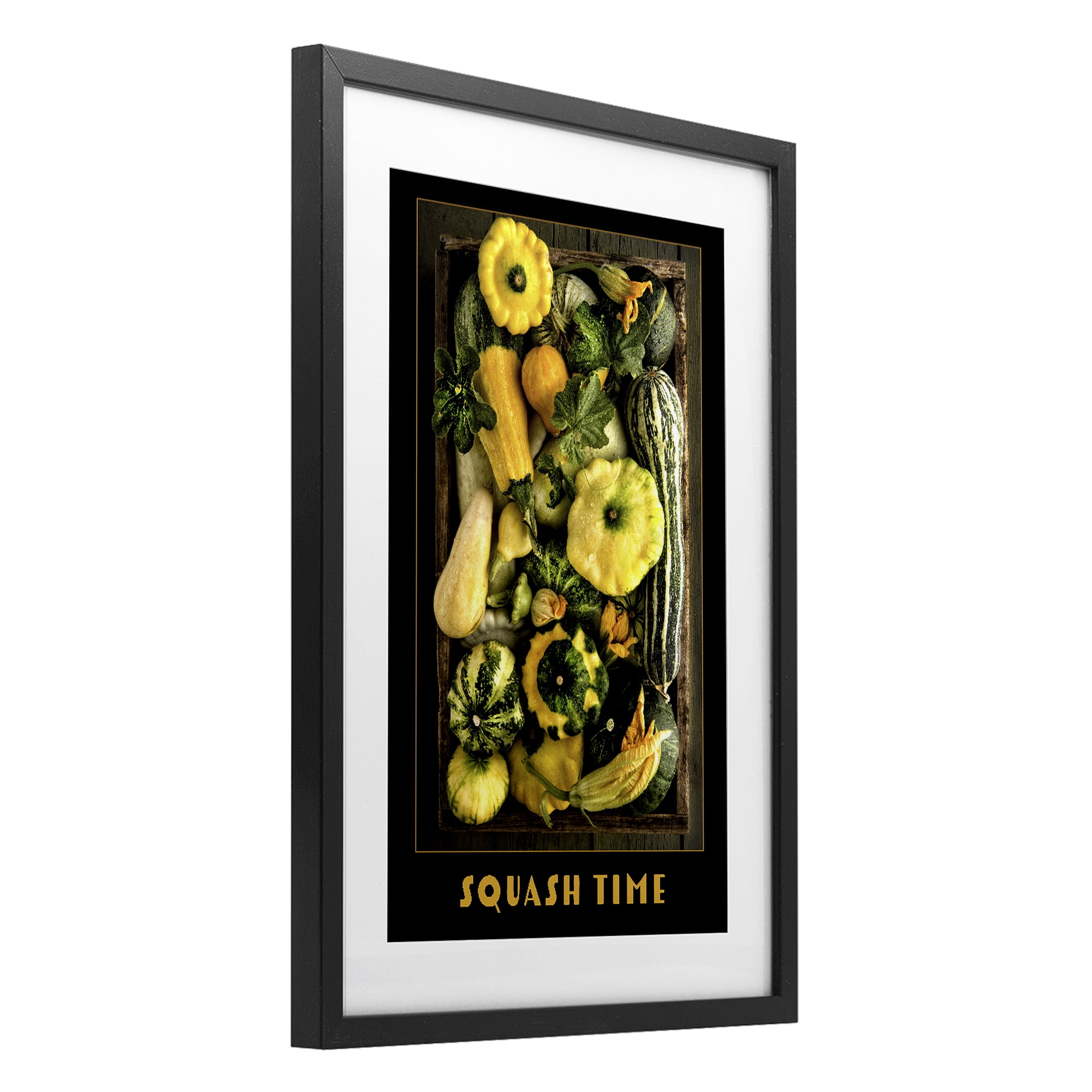 Stupell Industries Squash Time Vibrant Vegetables Black Framed Print Under Glass, design by Carl Kravats