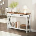 thumbnail image 7 of 43" Farmhouse Console Table Entryway Table, 2-Tier Wood Sofa Table with Shelf, Behind Couch Table, Console Table with Storage Drawers, for Entryway, Living Room, Hallway, Foyer, 7 of 7