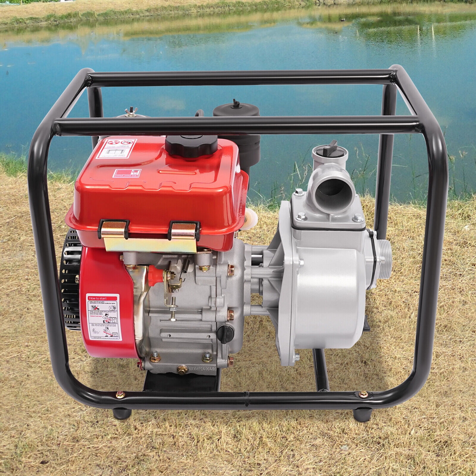4-Stroke Water Pump,196CC Water Pump,4L/1.06Gal Water Transfer Pump,Diesel-powered