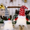 thumbnail image 3 of Yuarrent Muñeco de gnomo de Navidad, decoración navideña, diseño de escena, adornos de mesa, decoración brillante alimentada por batería, regalo de Kits de decoración para fiestas Gris Yuarrent HA069397-02, 3 of 6
