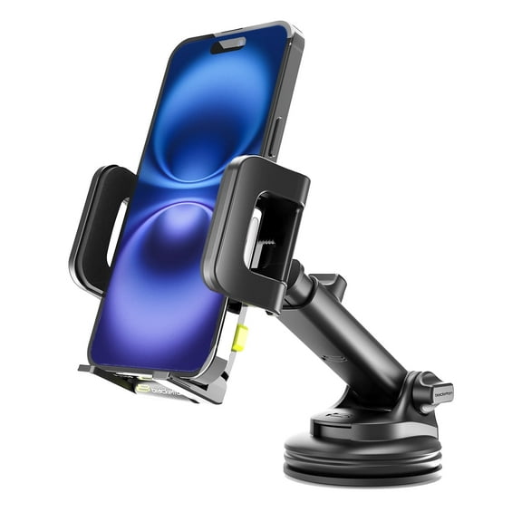 Bracketron TripGrip Extend Car Phone Holder for Dashboard & Windshield, One-Hand Release Mount with TemperBond Suction Cup, Adjustable Arm & 360° Rotation for iPhone & Android
