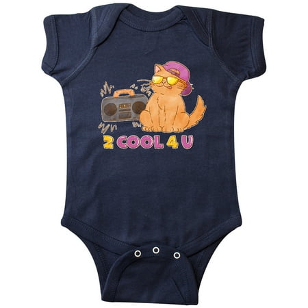 

Inktastic 2 Cool 4 U Cute Orange Cat with Stereo Gift Baby Boy or Baby Girl Bodysuit