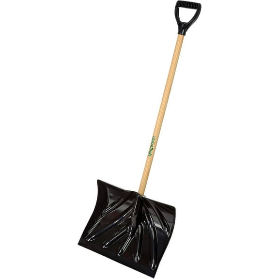 Shovel, Snow, 18 in x 13-1/2 in Blade, Hardwood D-Handle