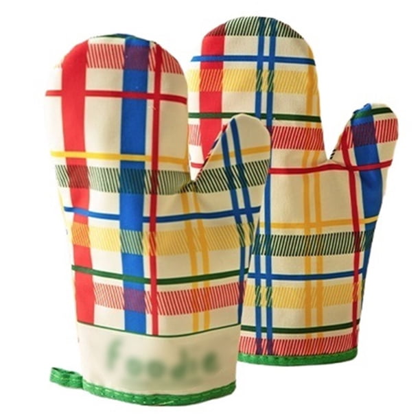 Manopla de horno a cuadros, manoplas de cocina térmica, guantes de cocina