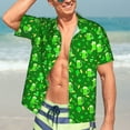 thumbnail image 5 of KLL Men's Hawaiian Shirt Short Sleeve Button Down Beach Shirts-St Patrick's Day2, 5 of 5