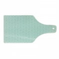 thumbnail image 1 of Teal and White Cutting Board, Old Fashioned Abstract Mosaic Design Elements with Floral Details, Decorative Tempered Glass Cutting and Serving Board, Wine Bottle Shape, Mint Green White, by Ambesonne, 1 of 1