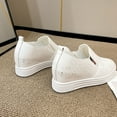 thumbnail image 4 of NOKIO Womens Loafers Comfort Casual Quilted Leather Slip On Sneakers Mesh Breathable Comfortable Casual Shoes Women Leather Mesh Sneakers Women Wedges Sneakers with Hidden Heel Walking Shoes, 4 of 5