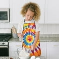 thumbnail image 4 of Colorful Rainbow Tie Dye Spiral Pattern Kids Aprons for Girls and Boys,Adjustable Neck Strap Toddler Aprons for Kids Cooking Baking, 4 of 6