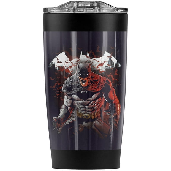 Batman Raging Bat Stainless Steel Tumbler 20 oz Coffee Travel Mug/Cup, Vacuum Insulated & Double Wall with Leakproof Sliding Lid | Great for Hot Drinks and Cold Beverages