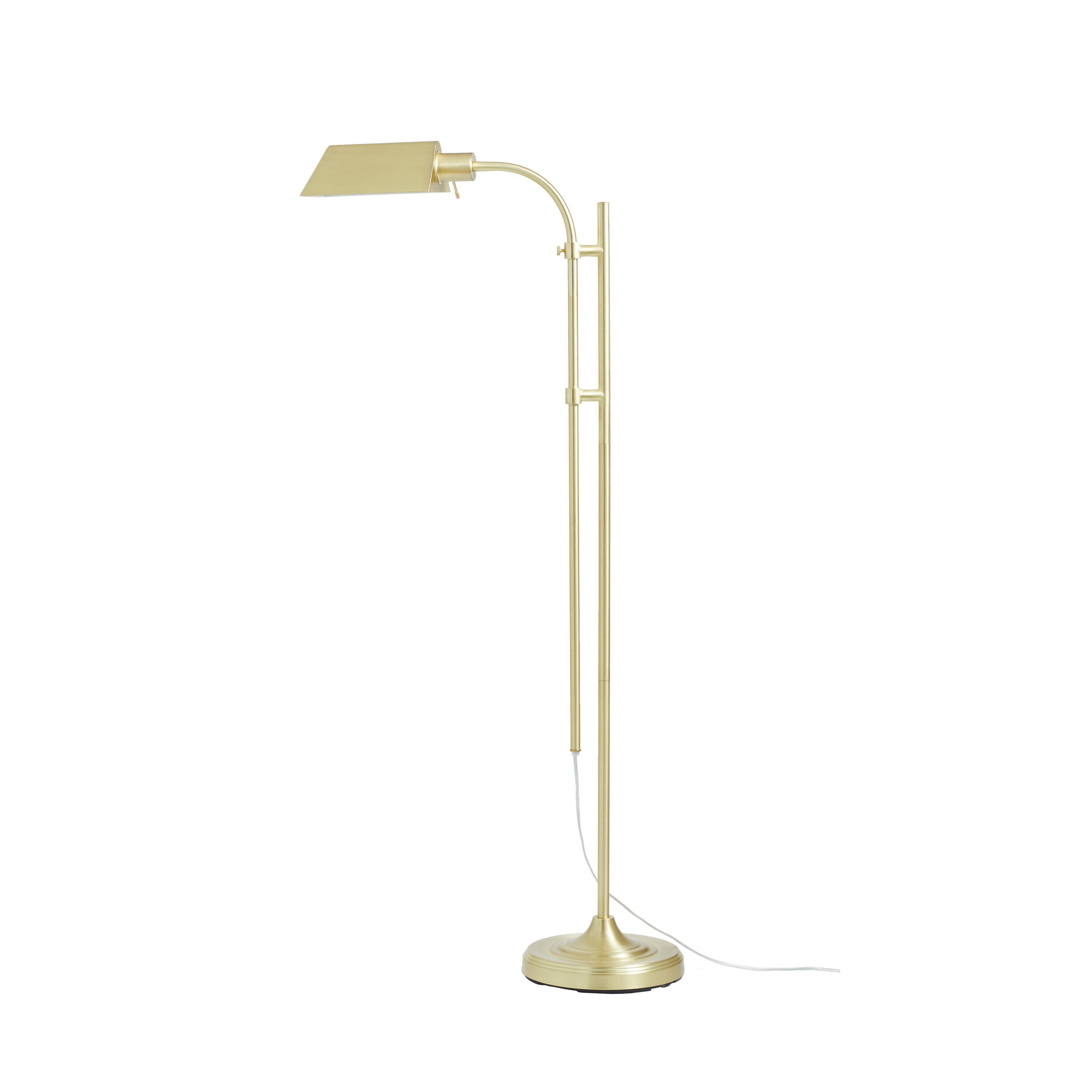 Better Homes and Gardens 1-Light Modern Adjustable Brass Floor Lamp Gold