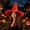 Red, variant on Halloween Witch Hat Costume, Black Pointed Wizard Hat With Gold Print Fringe Trim For Adults Kids Role Play Party Outfit, Gothic Halloween Dress Up Accessory For Hau*nted Hous Festival Events